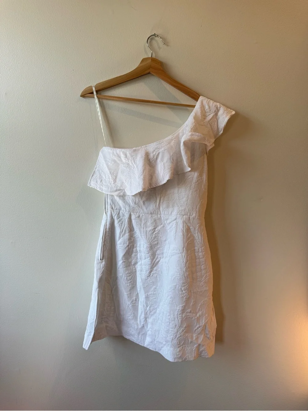 Lilly Pulitzer White One-Shoulder Ruffle Mini Dress - Picture 3 of 3